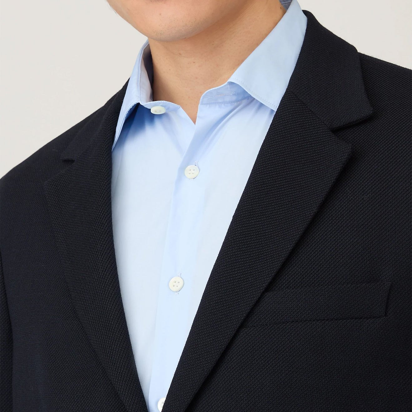 Sunspel Textured Wool Blazer Navy - The Sporting Lodge