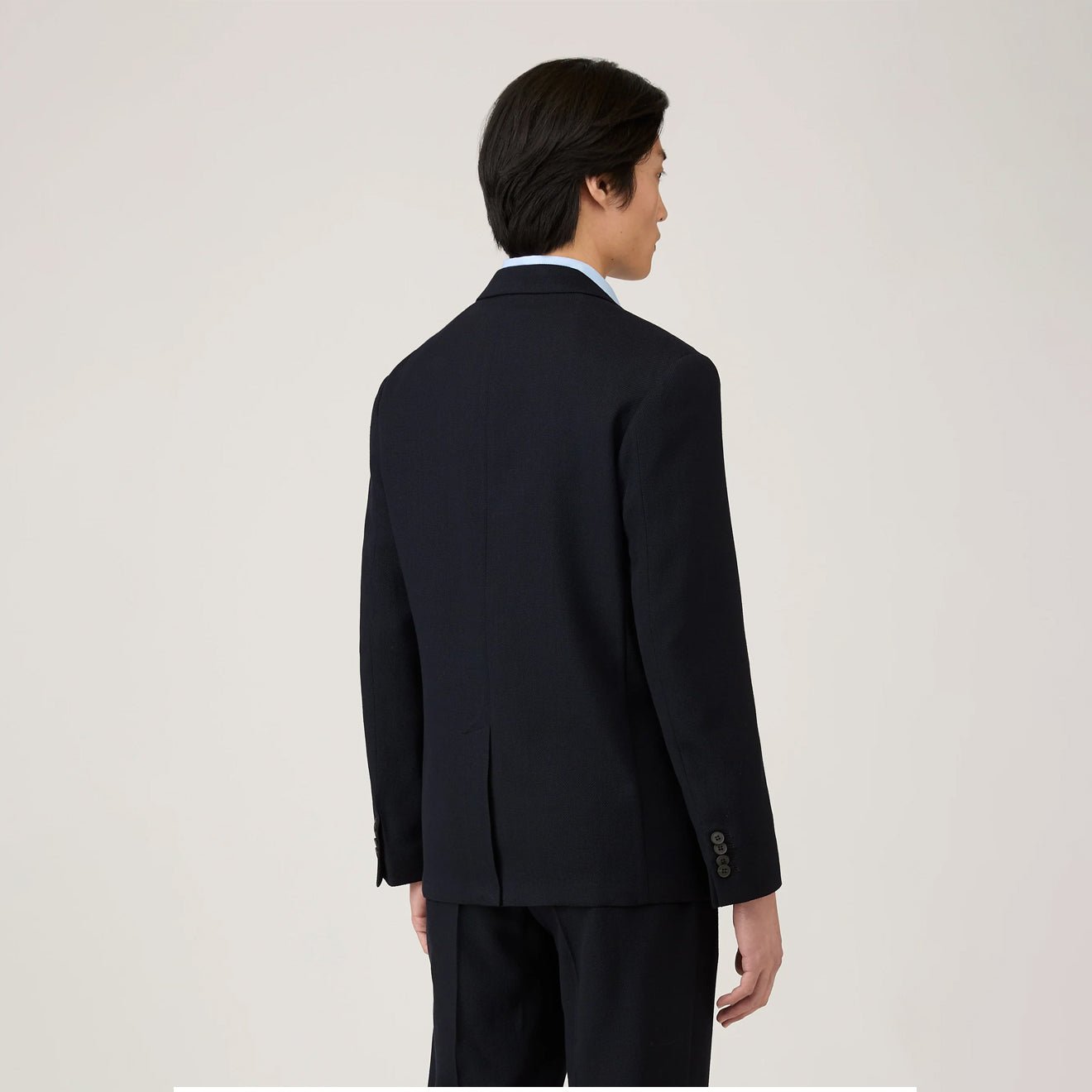 Sunspel Textured Wool Blazer Navy - The Sporting Lodge