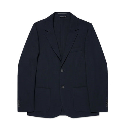 Sunspel Textured Wool Blazer Navy - The Sporting Lodge
