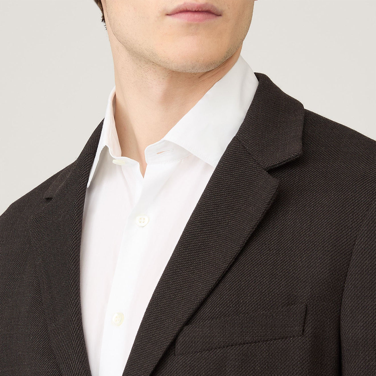 Sunspel Textured Wool Blazer Truffle - The Sporting Lodge