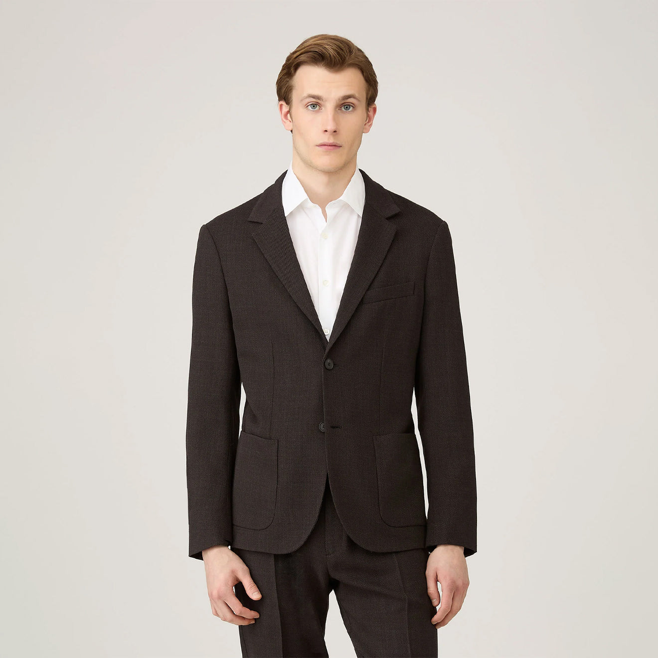 Sunspel Textured Wool Blazer Truffle - The Sporting Lodge