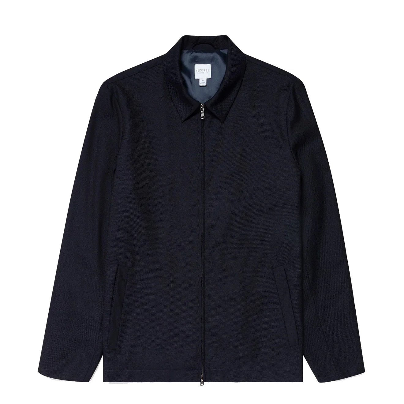 Sunspel Travel Wool Harrington Jacket Navy - The Sporting Lodge