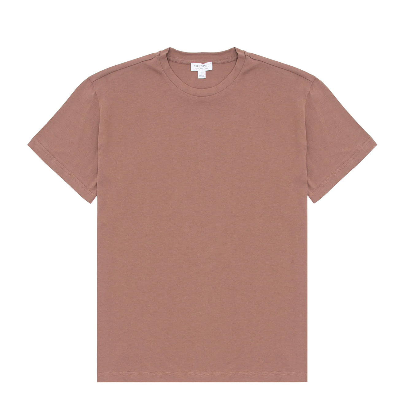 Sunspel Womens Boy Fit Crew Neck T-Shirt Dark Sand - The Sporting Lodge