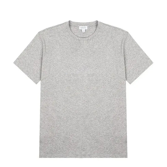 Sunspel Womens Boy Fit Crew Neck T Shirt Grey Melange