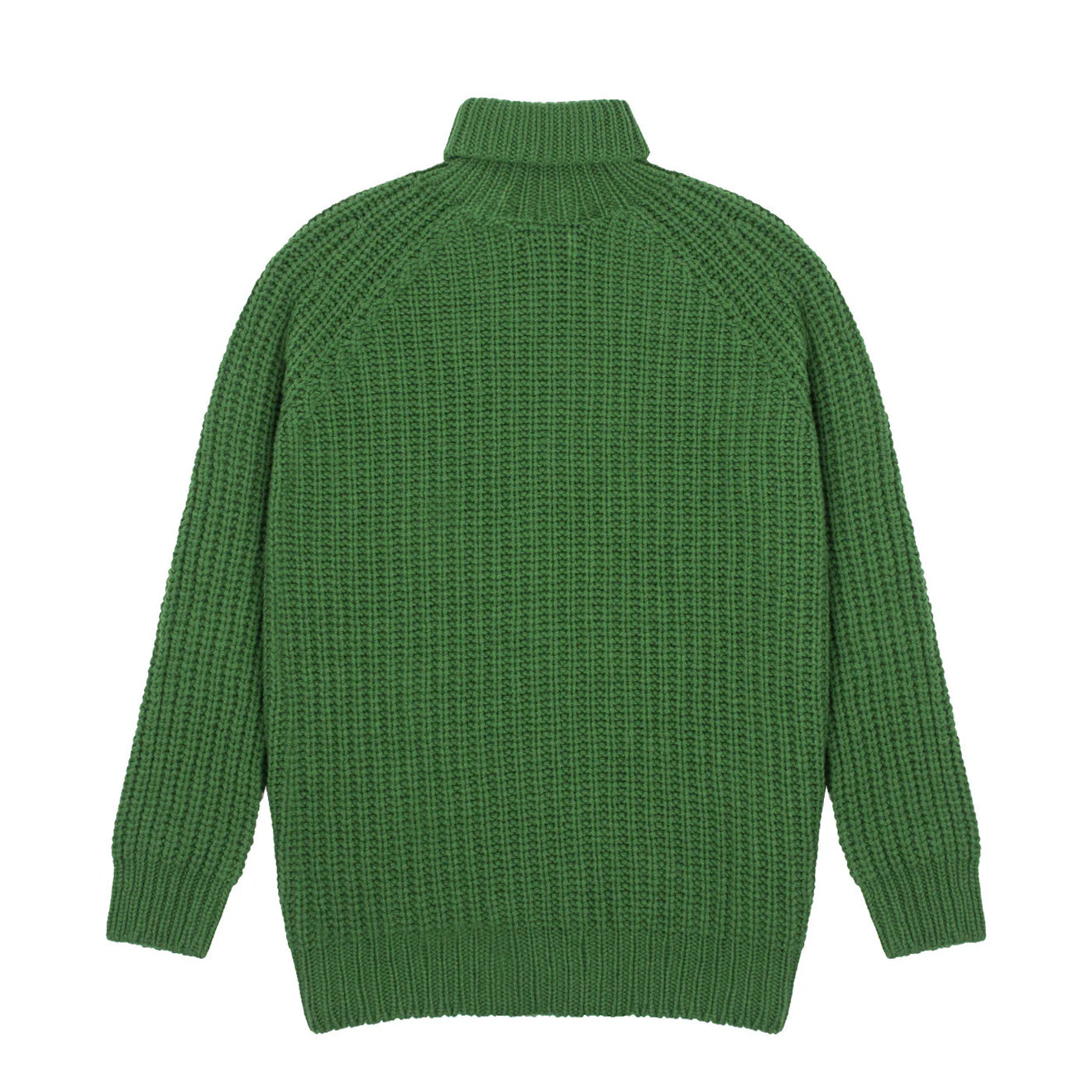 Sunspel Womens Chunky Roll Neck Jumper Bright Green - The Sporting Lodge