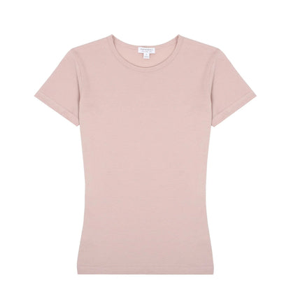 Sunspel Womens Classic T-Shirt Shell Pink - The Sporting Lodge