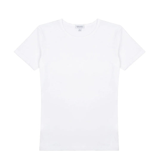 Sunspel Womens Classic T-Shirt White - The Sporting Lodge
