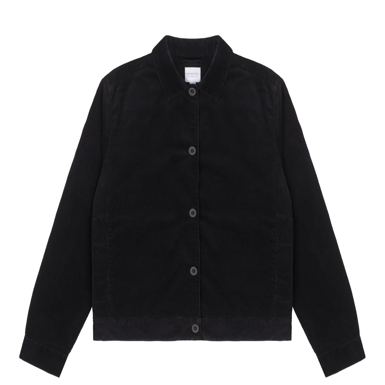 Sunspel Womens Corduroy Boxy Jacket Black - The Sporting Lodge