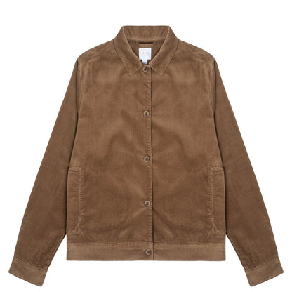 Sunspel Womens Corduroy Boxy Jacket Dark Camel