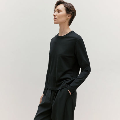 Sunspel Womens Everyday L/S T-Shirt Black