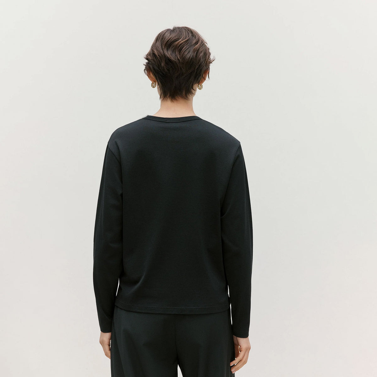 Sunspel Womens Everyday L/S T-Shirt Black
