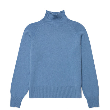 Sunspel Womens Funnel Neck Jumper Cornflower - The Sporting Lodge