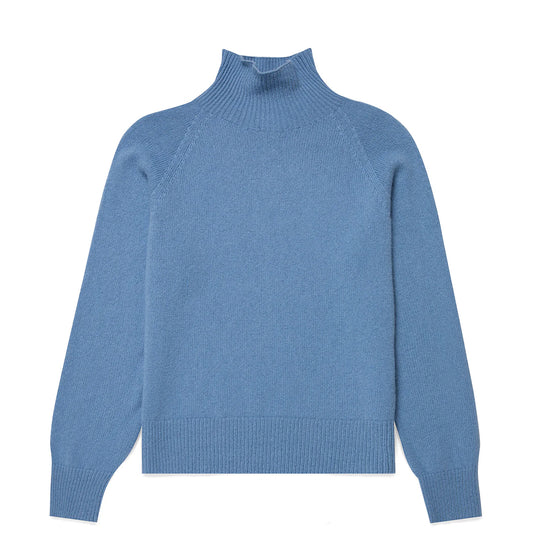 Sunspel Womens Funnel Neck Jumper Cornflower - The Sporting Lodge