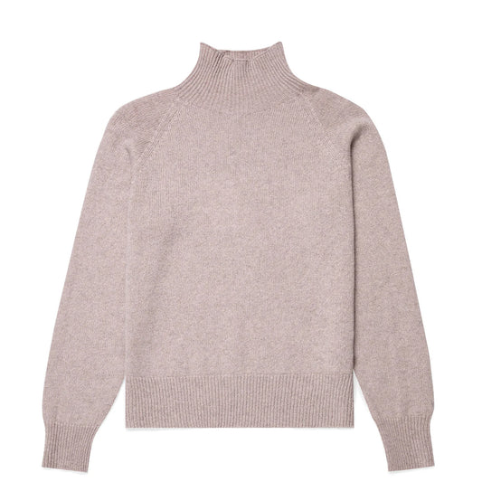 Sunspel Womens Funnel Neck Jumper Pale Pink Twist - The Sporting Lodge