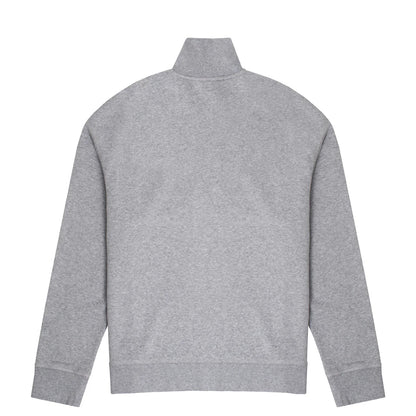 Sunspel Womens Half Zip Loopback Sweatshirt Grey Melange - The Sporting Lodge