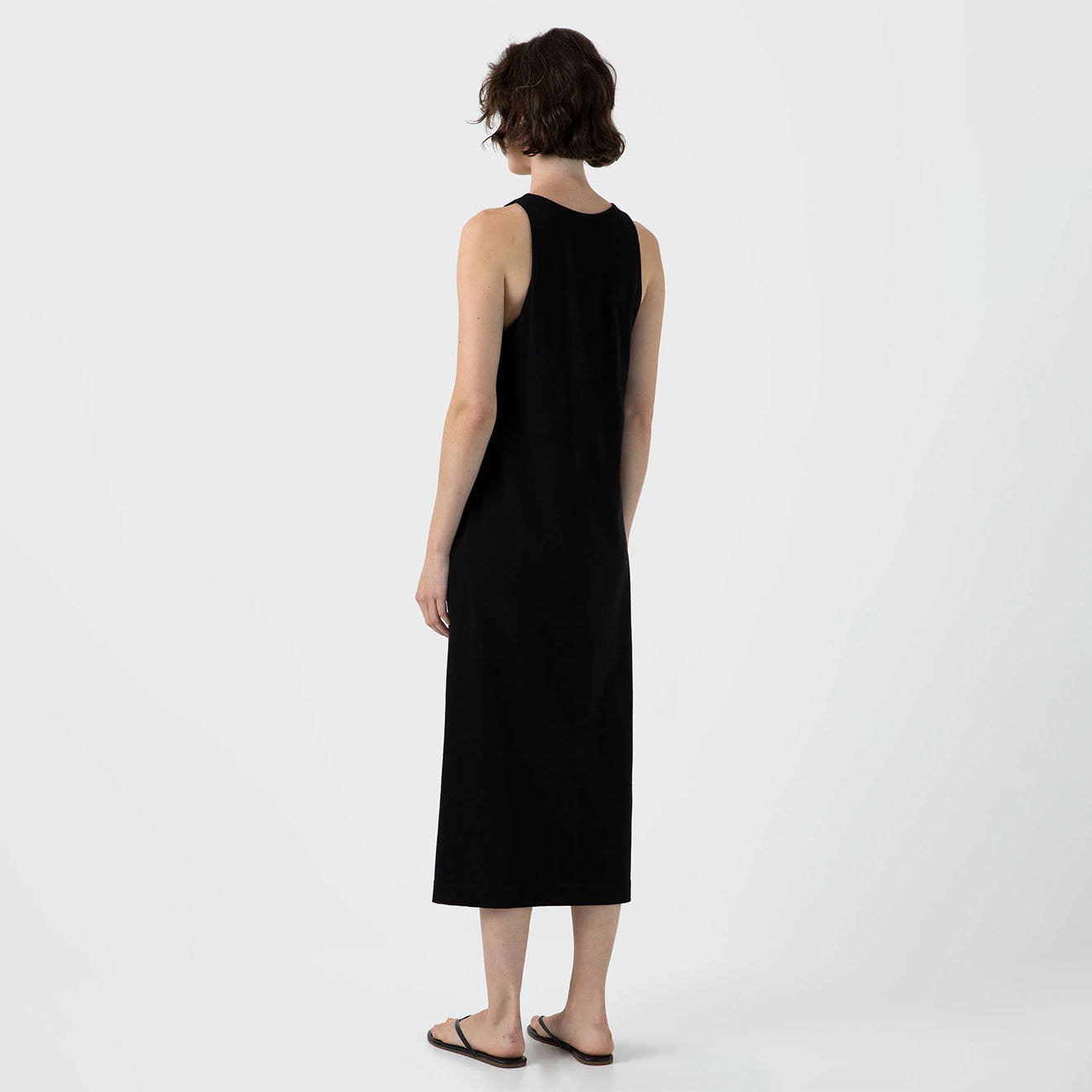Sunspel Womens Jersey Midi Dress Black - The Sporting Lodge