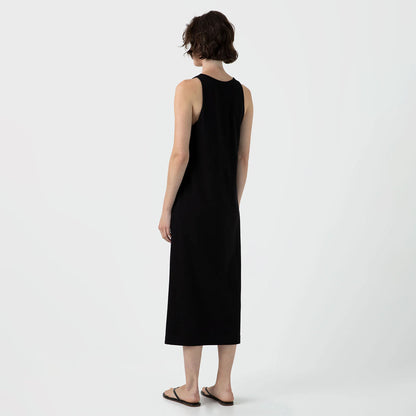 Sunspel Womens Jersey Midi Dress Black - The Sporting Lodge