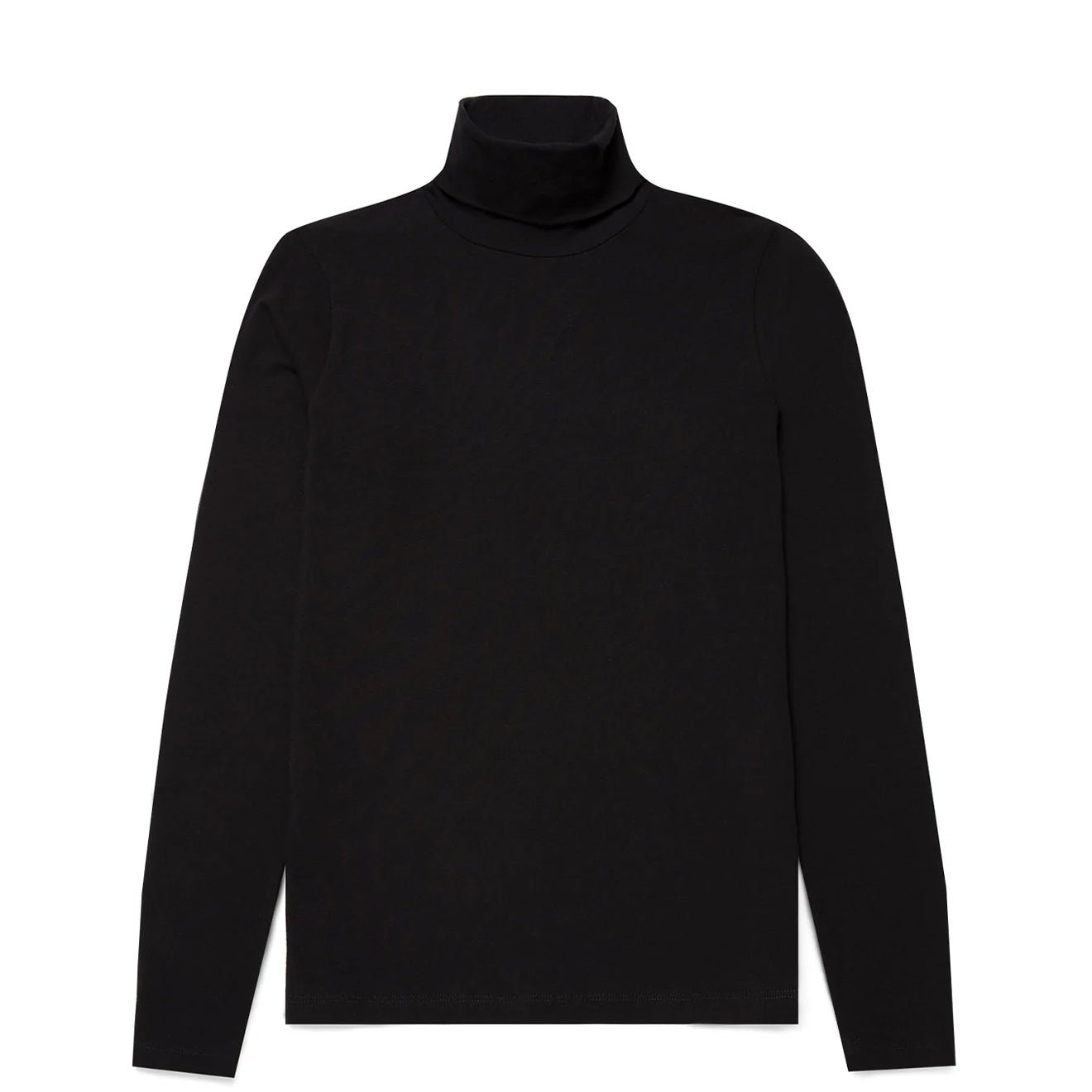 Sunspel Womens L/S Roll Neck Top Black - The Sporting Lodge