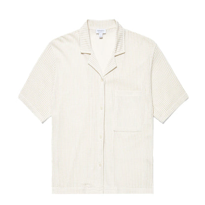 Sunspel Womens Lace Mesh Shirt Ecru - The Sporting Lodge