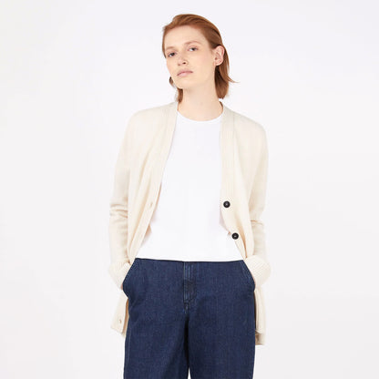 Sunspel Womens Lambswool Cardigan Ecru - The Sporting Lodge