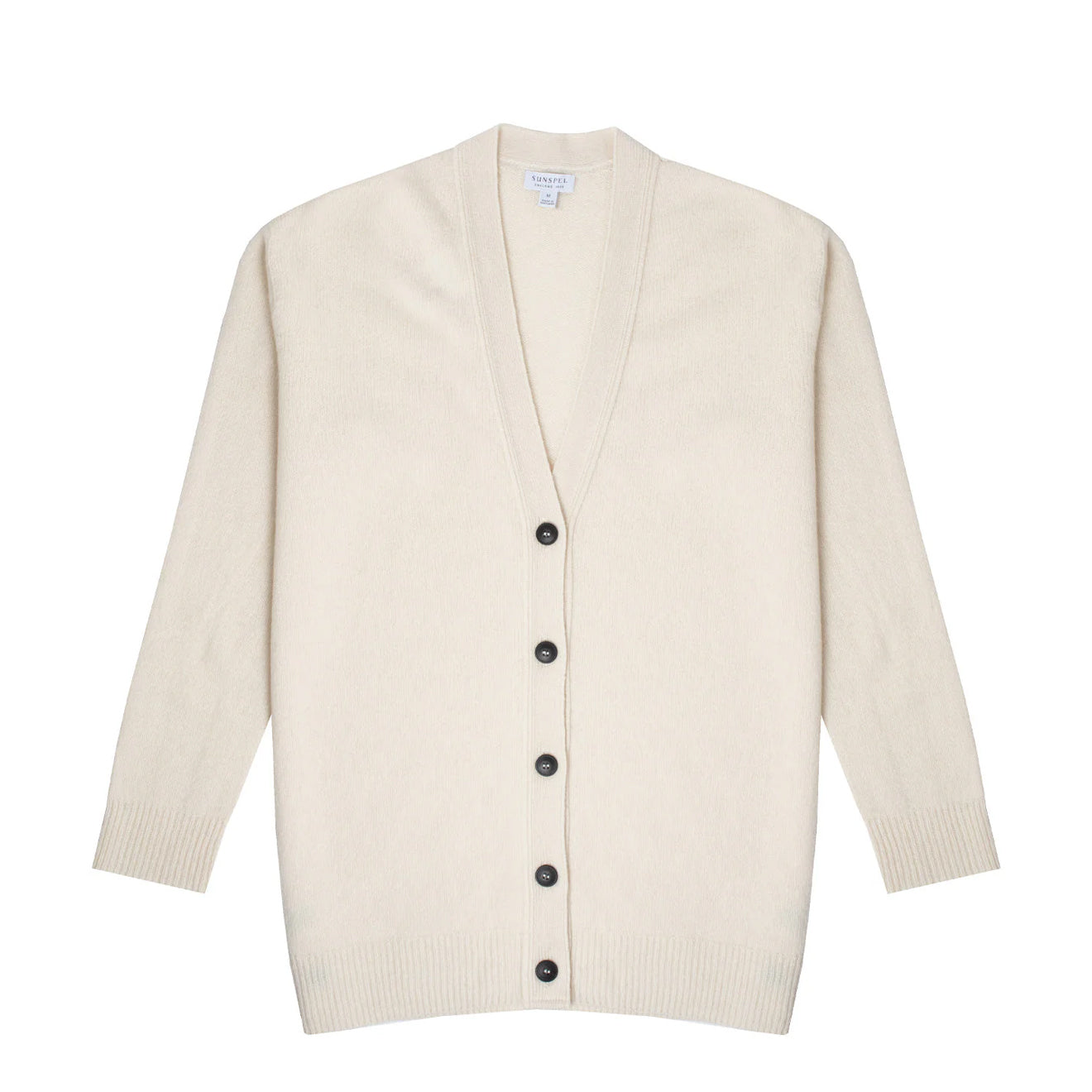 Sunspel Womens Lambswool Cardigan Ecru - The Sporting Lodge