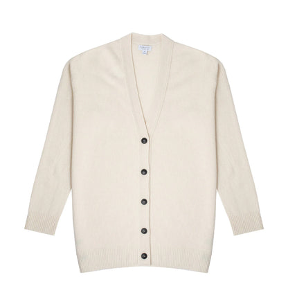 Sunspel Womens Lambswool Cardigan Ecru - The Sporting Lodge