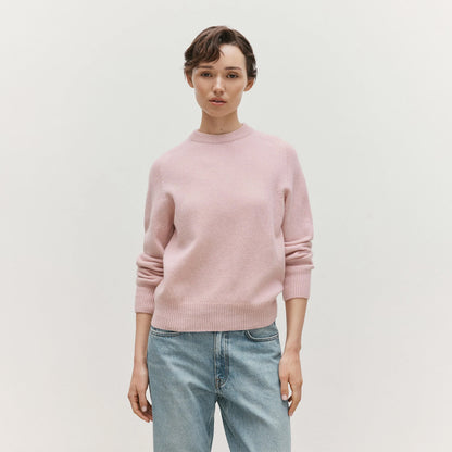 Sunspel Womens Lambswool Crew Neck Jumper Cherry Blossom