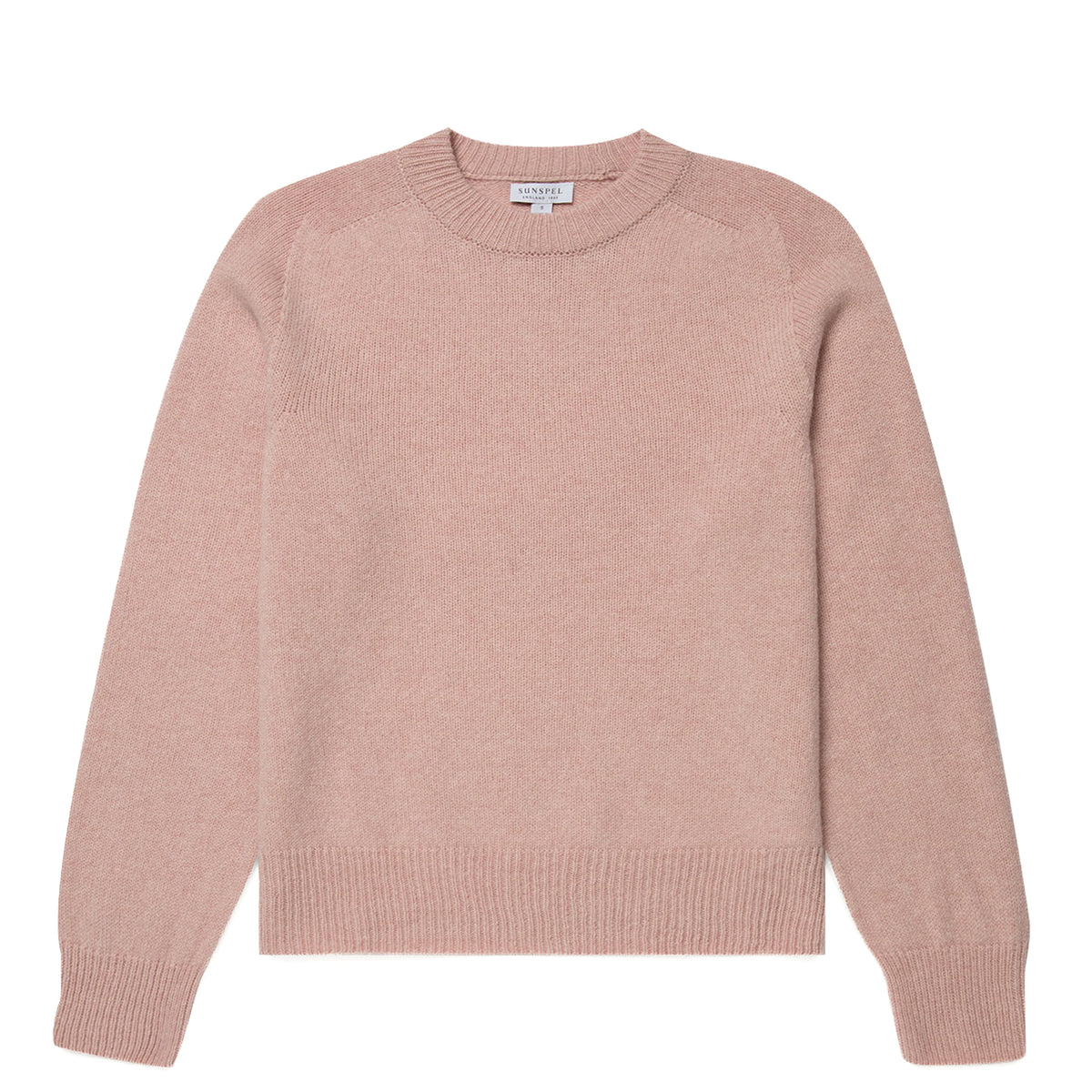 Sunspel Womens Lambswool Crew Neck Jumper Cherry Blossom