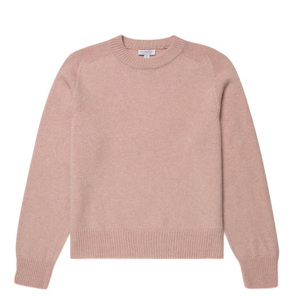 Sunspel Womens Lambswool Crew Neck Jumper Cherry Blossom