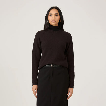 Sunspel Womens Lambswool Crew Truffle - The Sporting Lodge