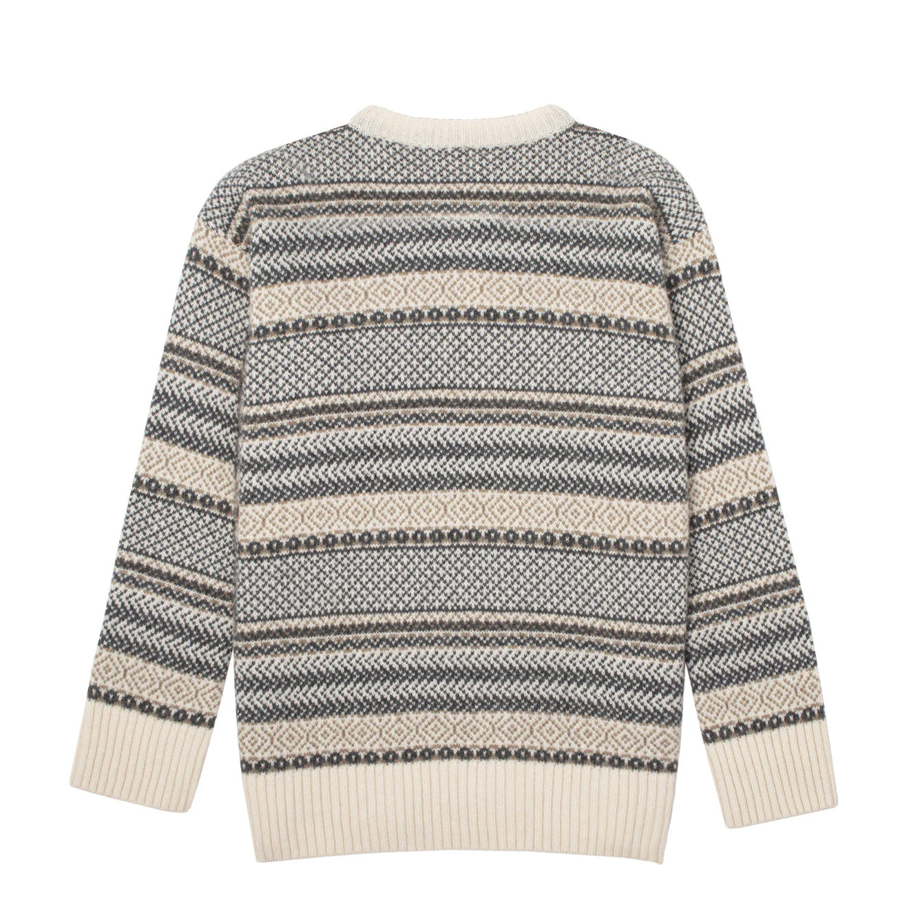 Sunspel Womens Lambswool Fairisle Jumper Ecru / Camel / Charcoal Fairisle - The Sporting Lodge