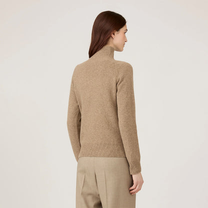 Sunspel Womens Lambswool Funnel Mink - The Sporting Lodge