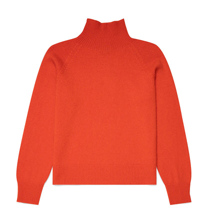 Sunspel Womens Lambswool Funnel Neck Jumper Magma - The Sporting Lodge