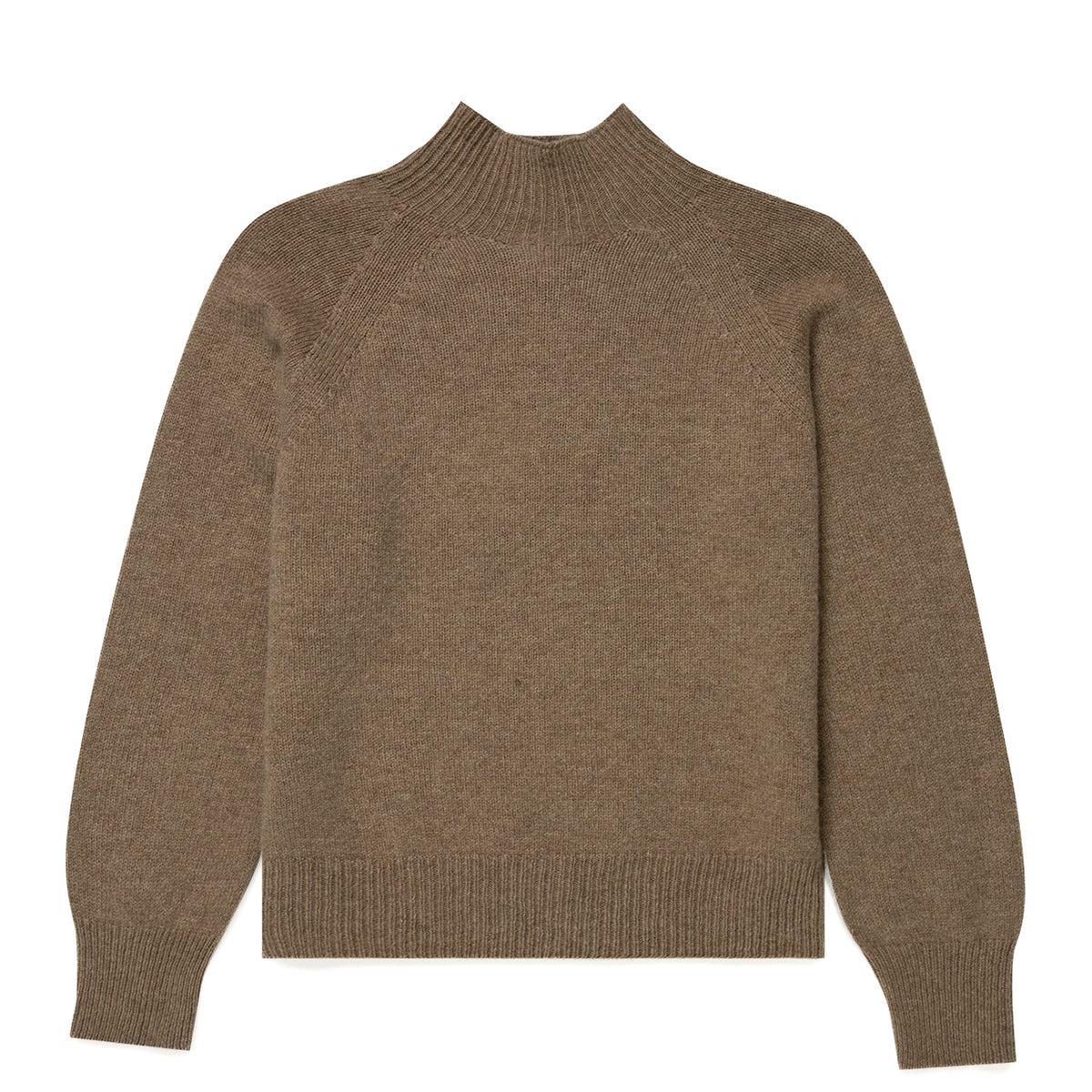 Sunspel Womens Lambswool Funnel Neck Jumper Mink