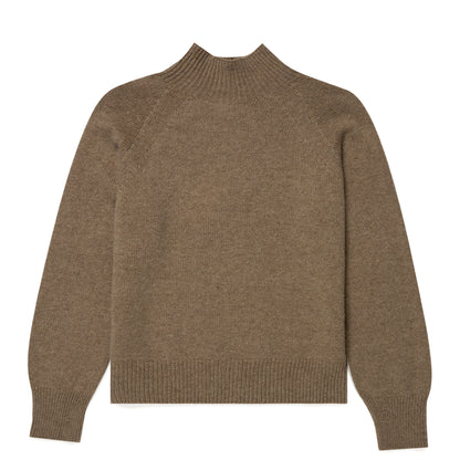 Sunspel Womens Lambswool Funnel Neck Jumper Mink