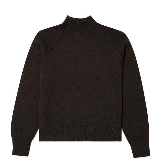 Sunspel Womens Lambswool Funnel Neck Jumper Truffle