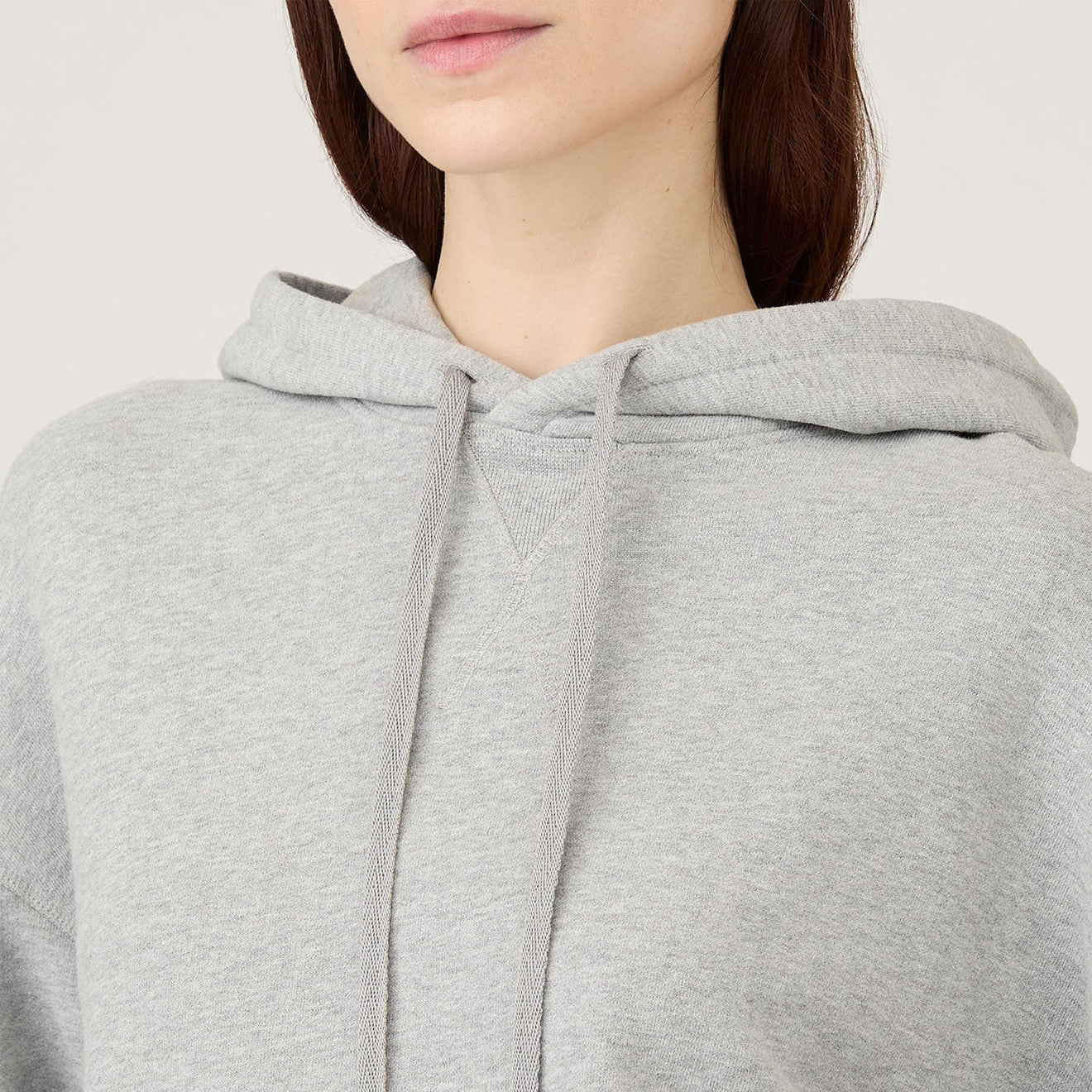 Sunspel Womens Loopback Hoody Grey Melange - The Sporting Lodge