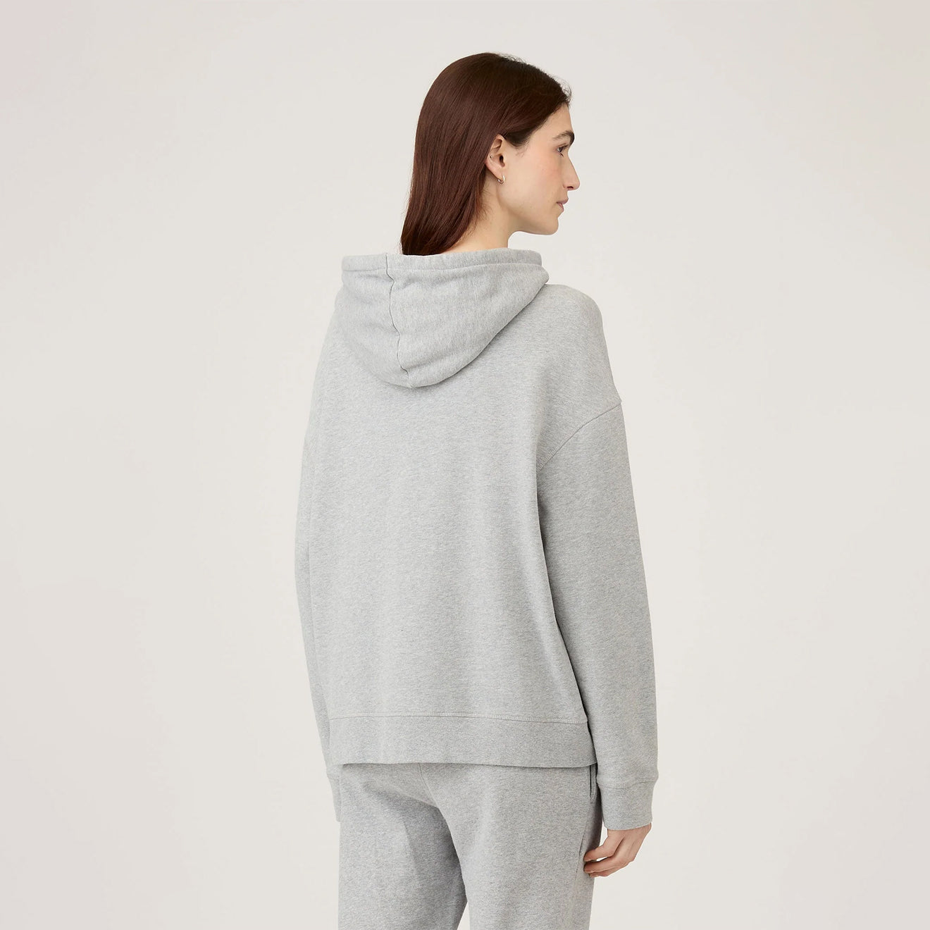Sunspel Womens Loopback Hoody Grey Melange - The Sporting Lodge