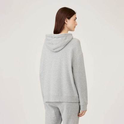 Sunspel Womens Loopback Hoody Grey Melange - The Sporting Lodge