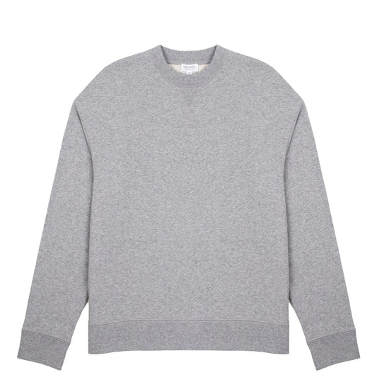 Sunspel Womens Loopback Sweatshirt Grey Melange - The Sporting Lodge