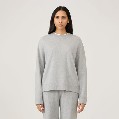 Sunspel Womens Loopback Sweatshirt Storm Blue