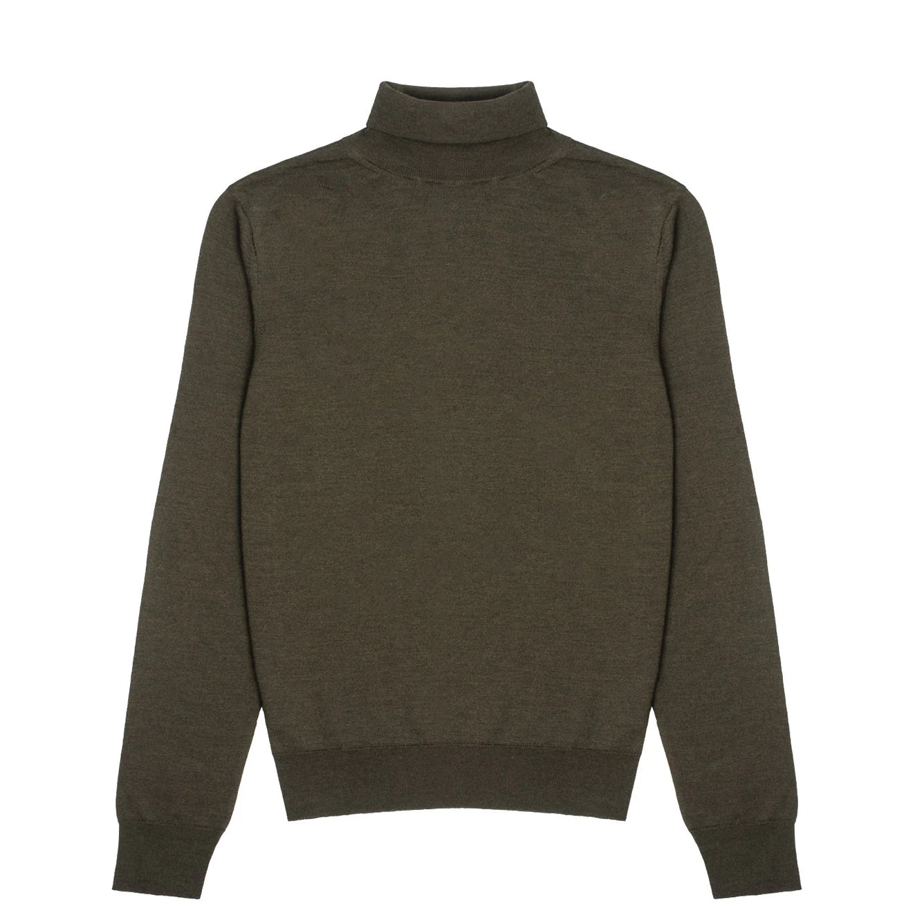 Sunspel Womens Merino Silk Roll Neck Sweater Dark Moss - The Sporting Lodge