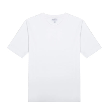 Sunspel Womens Mid Sleeve T-Shirt White - The Sporting Lodge