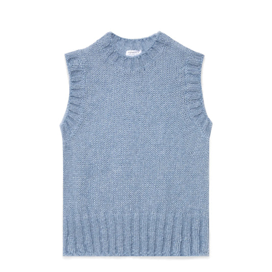 Sunspel Womens Mohair Vest Cornflower