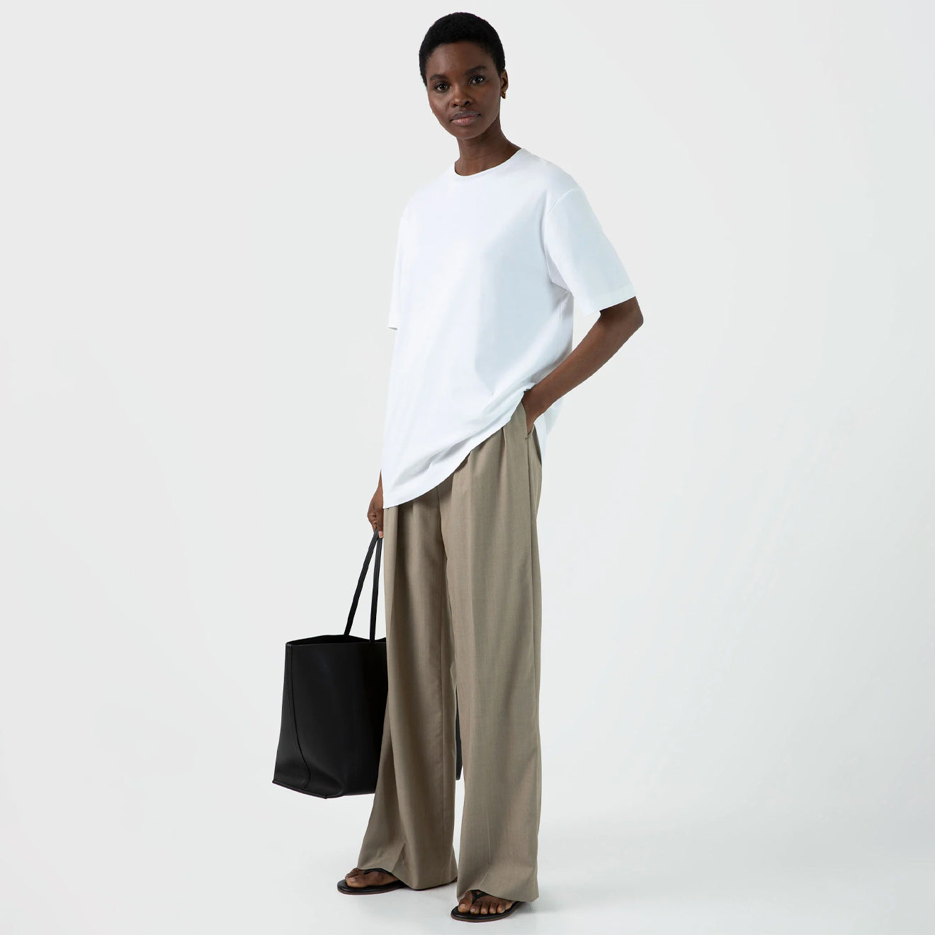 Sunspel Womens Oversized T-Shirt White