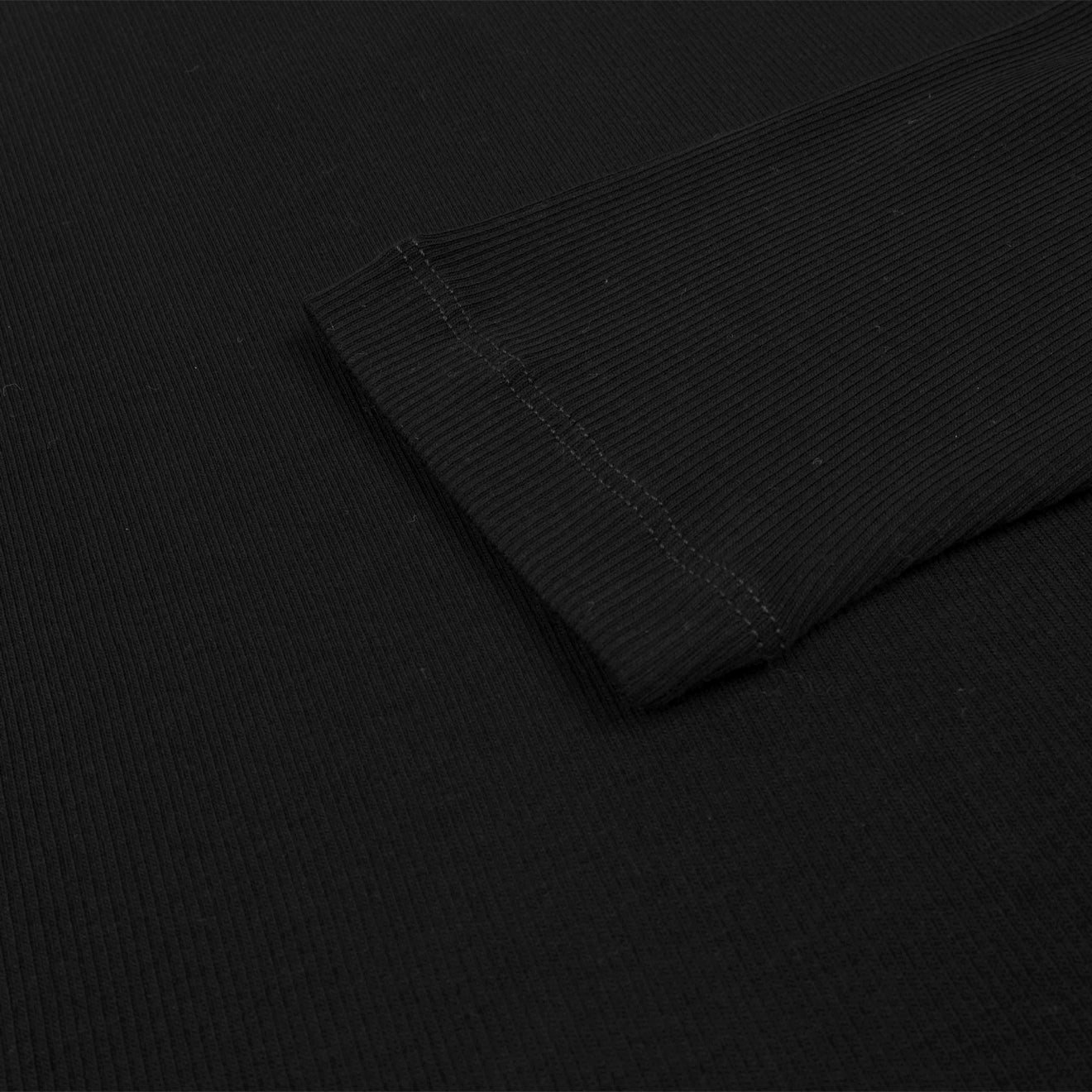 Sunspel Womens Rib L/S Roll Neck Black - The Sporting Lodge