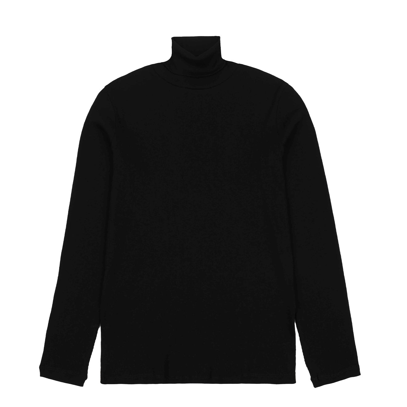 Sunspel Womens Rib L/S Roll Neck Black - The Sporting Lodge