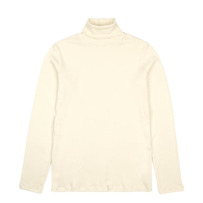 Sunspel Womens Rib L/S Roll Neck Ecru - The Sporting Lodge