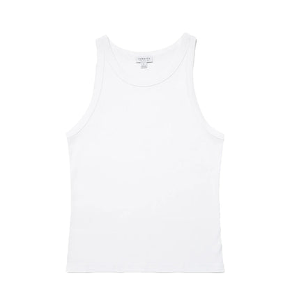 Sunspel Womens Ribbed Tank Top White - The Sporting Lodge
