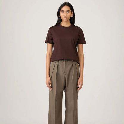 Sunspel Womens S/S Boy Fit T-Shirt Truffle